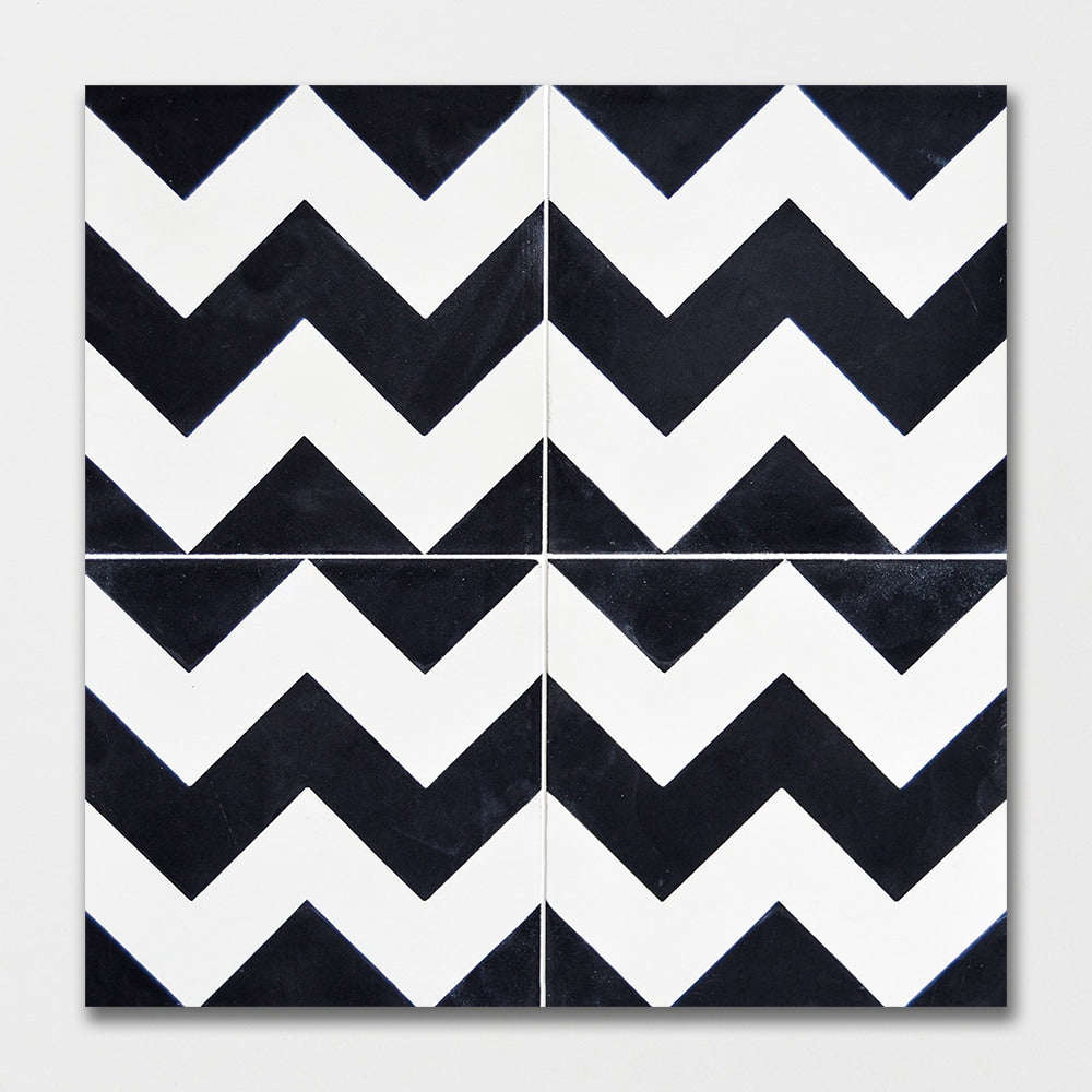 Handmade Chevron Honed Cement Tile