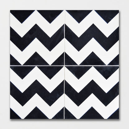 Handmade Chevron Honed Cement Tile