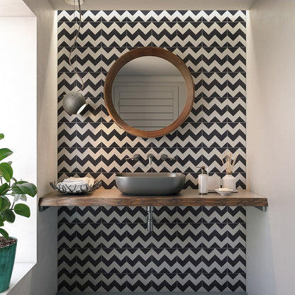 Handmade Chevron Honed Cement Tile