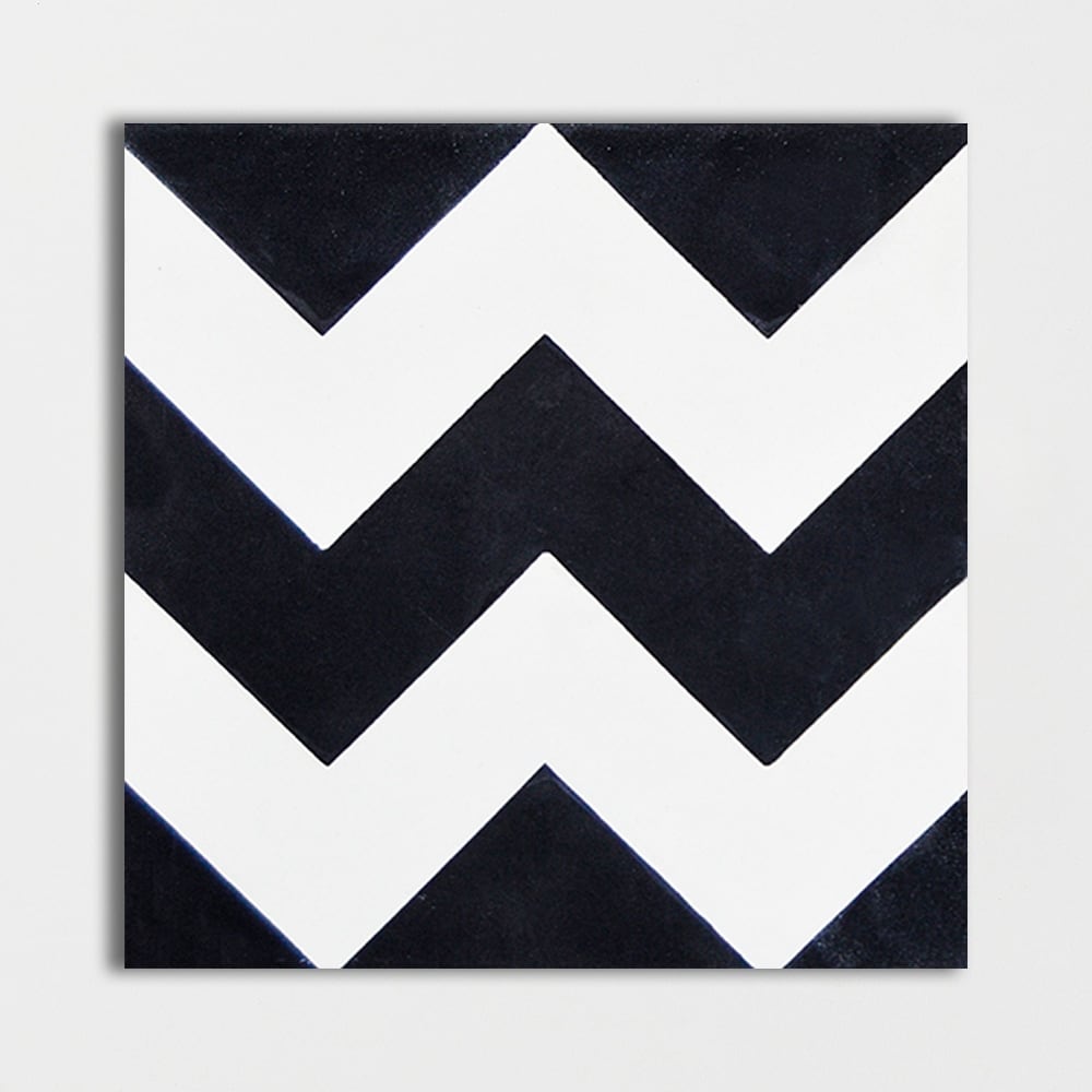 Handmade Chevron Honed Cement Tile