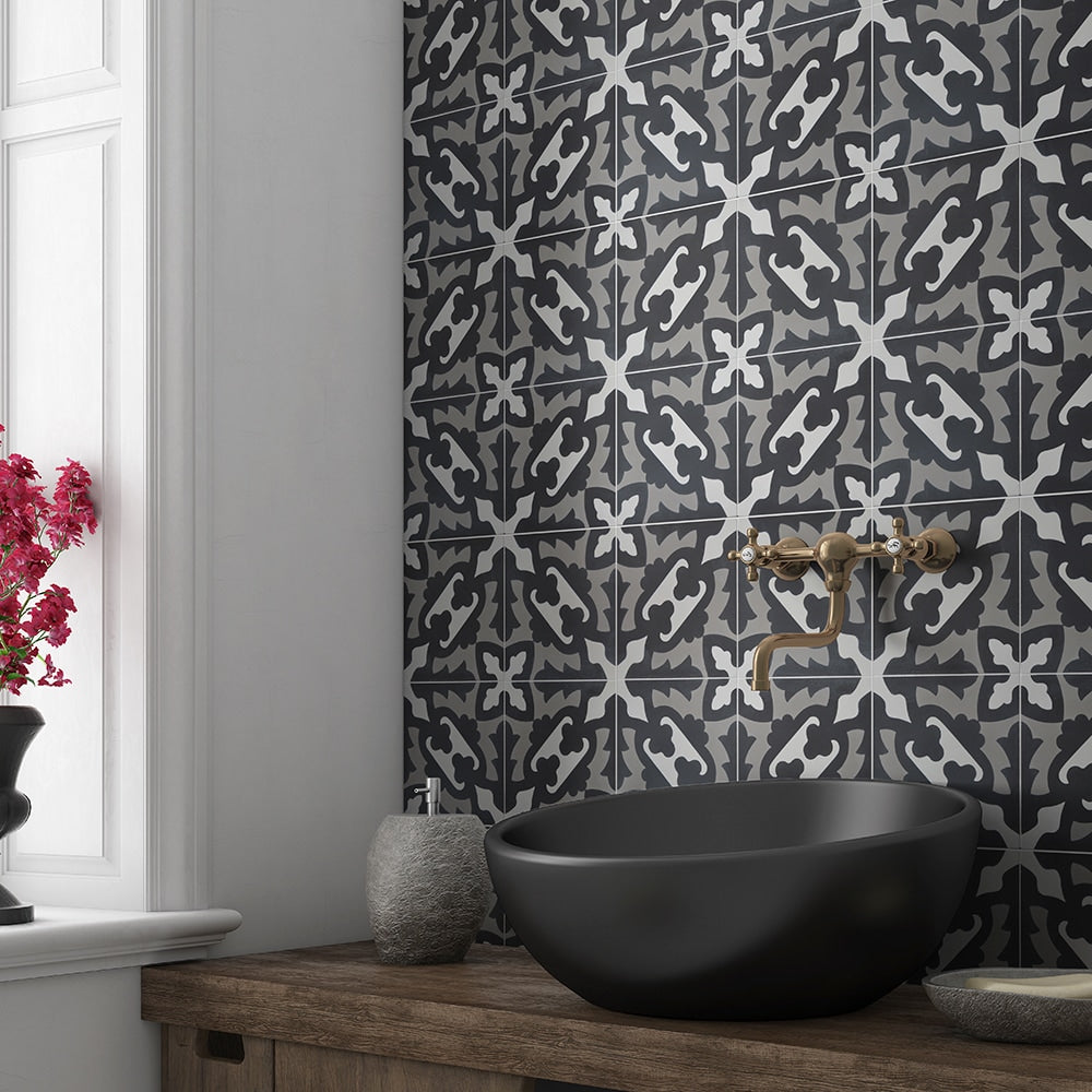 Handmade Ornament Honed Cement Tile