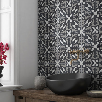 Handmade Ornament Honed Cement Tile