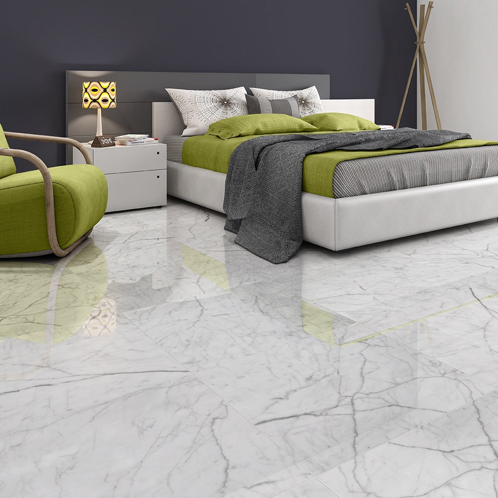 Italian Carrara Polished Marble Tile