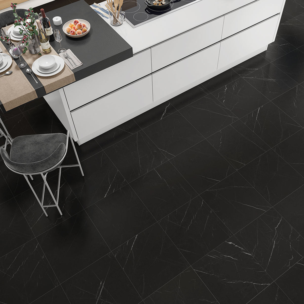 Black Honed Marble Tile