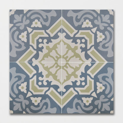 Handmade Tourmaline Blend Honed Cement Tile
