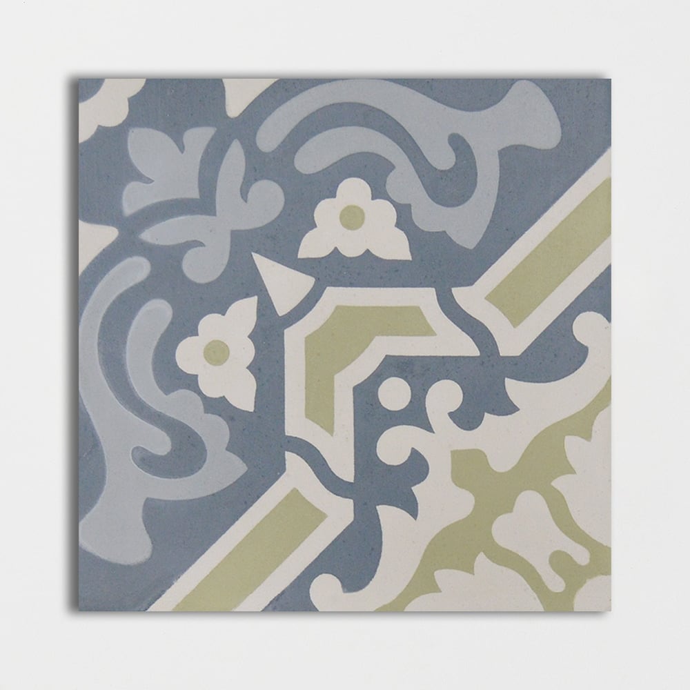 Handmade Tourmaline Blend Honed Cement Tile
