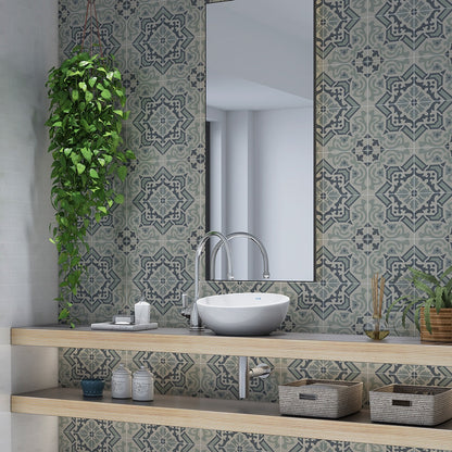 Handmade Teal Honed Cement Tile