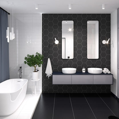 Noir Matte Hexagon Ceramic Tile