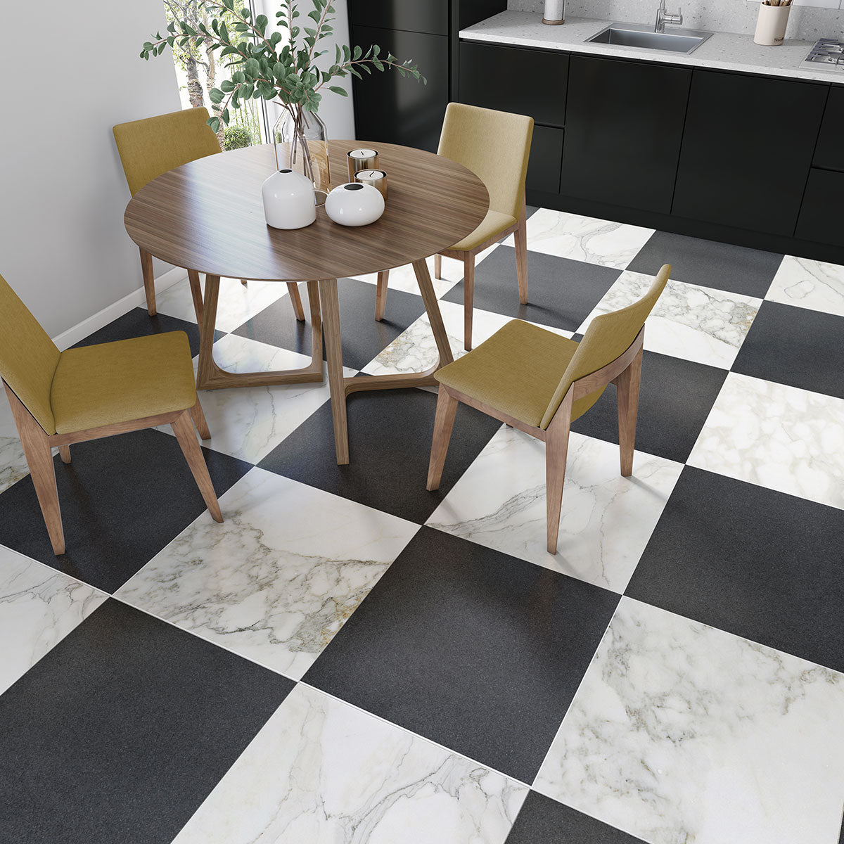 Premium Absolute Black Honed Granite Tile