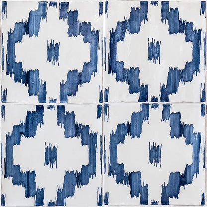 Ikat Crackled Ceramic Tile