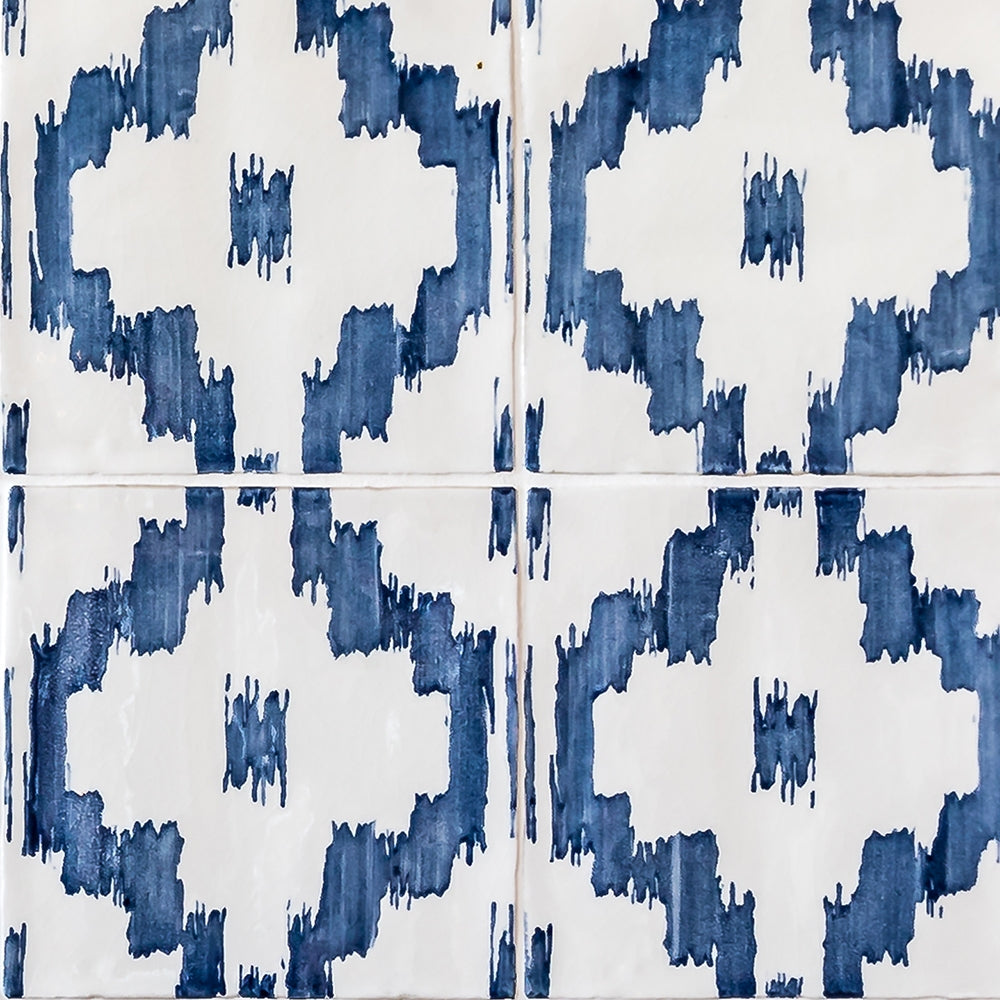 Ikat Crackled Ceramic Tile