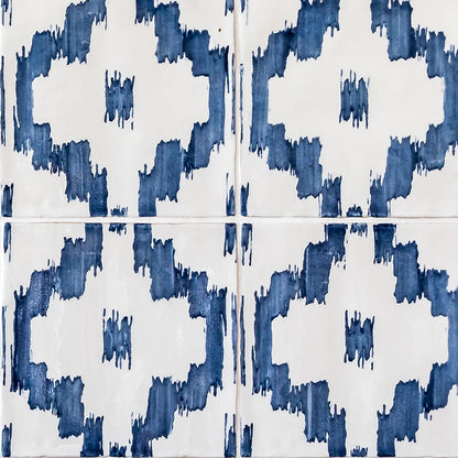 Ikat Crackled Ceramic Tile