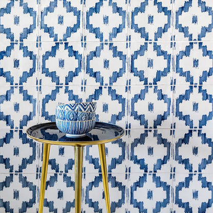 Ikat Crackled Ceramic Tile