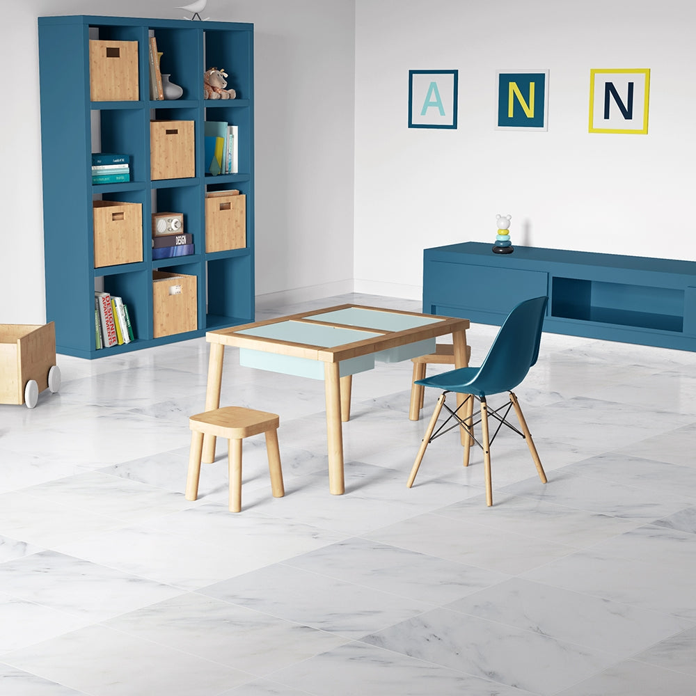Bella White Honed Marble Tile