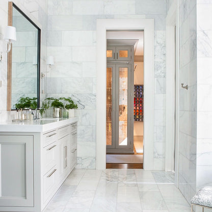 Bella White Honed Marble Tile