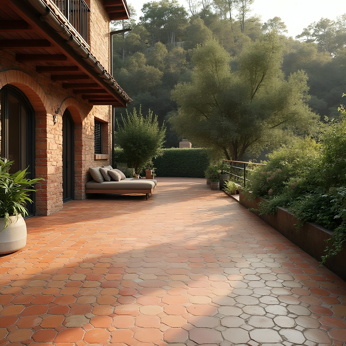 Rustic Cotto Natural Octagon Terracotta Tile