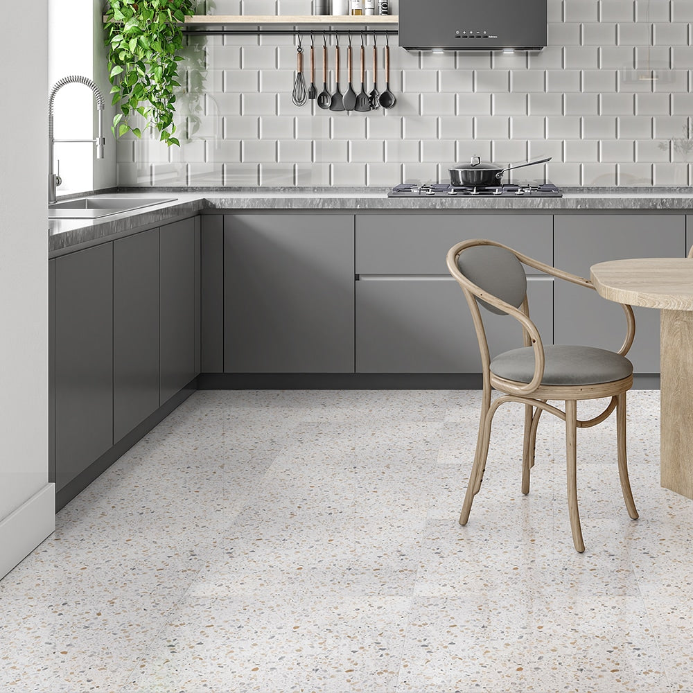 Sky Fusion Polished Terrazzo Tile