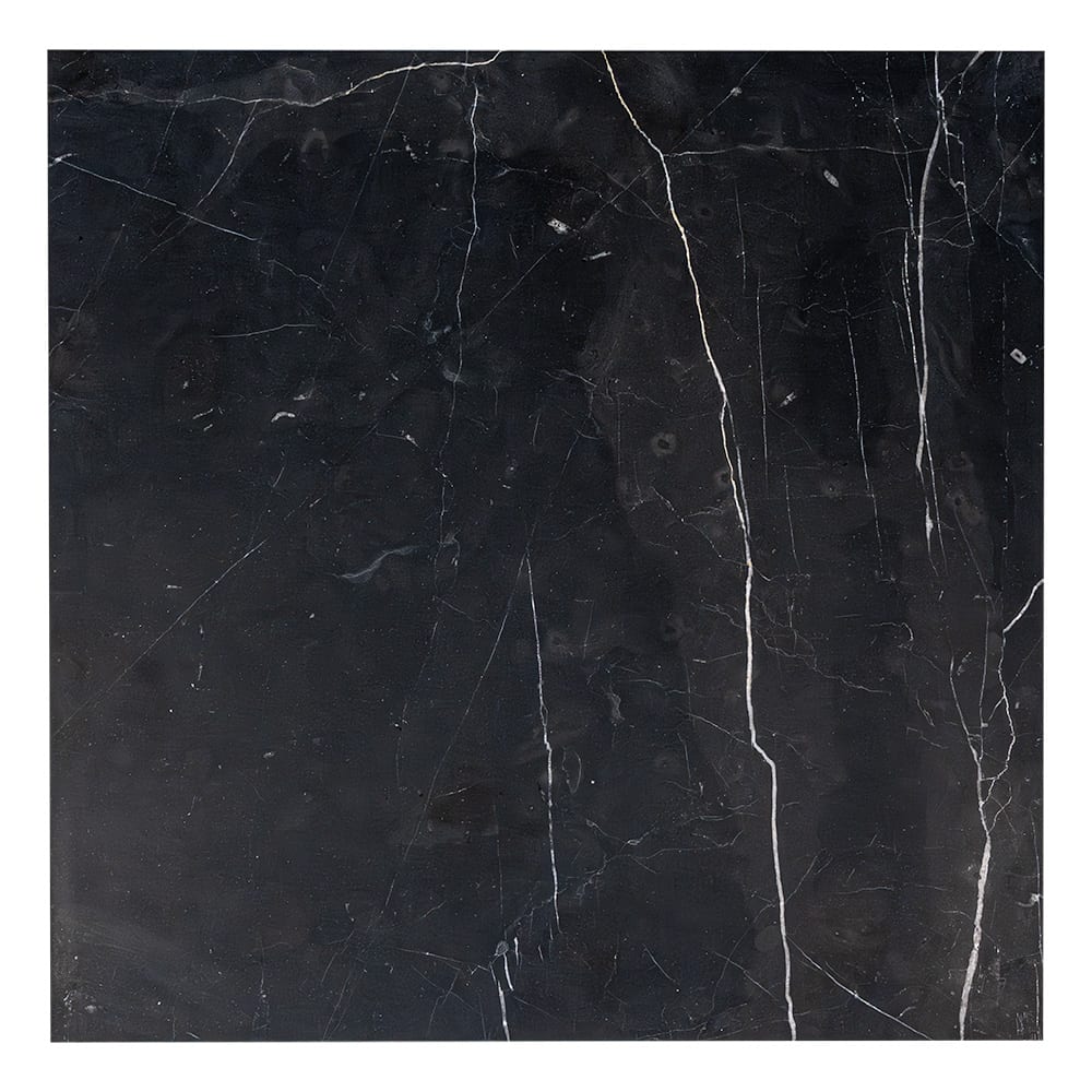 Black, Carrara T Honed Checkerboard Pattern Marble Tile