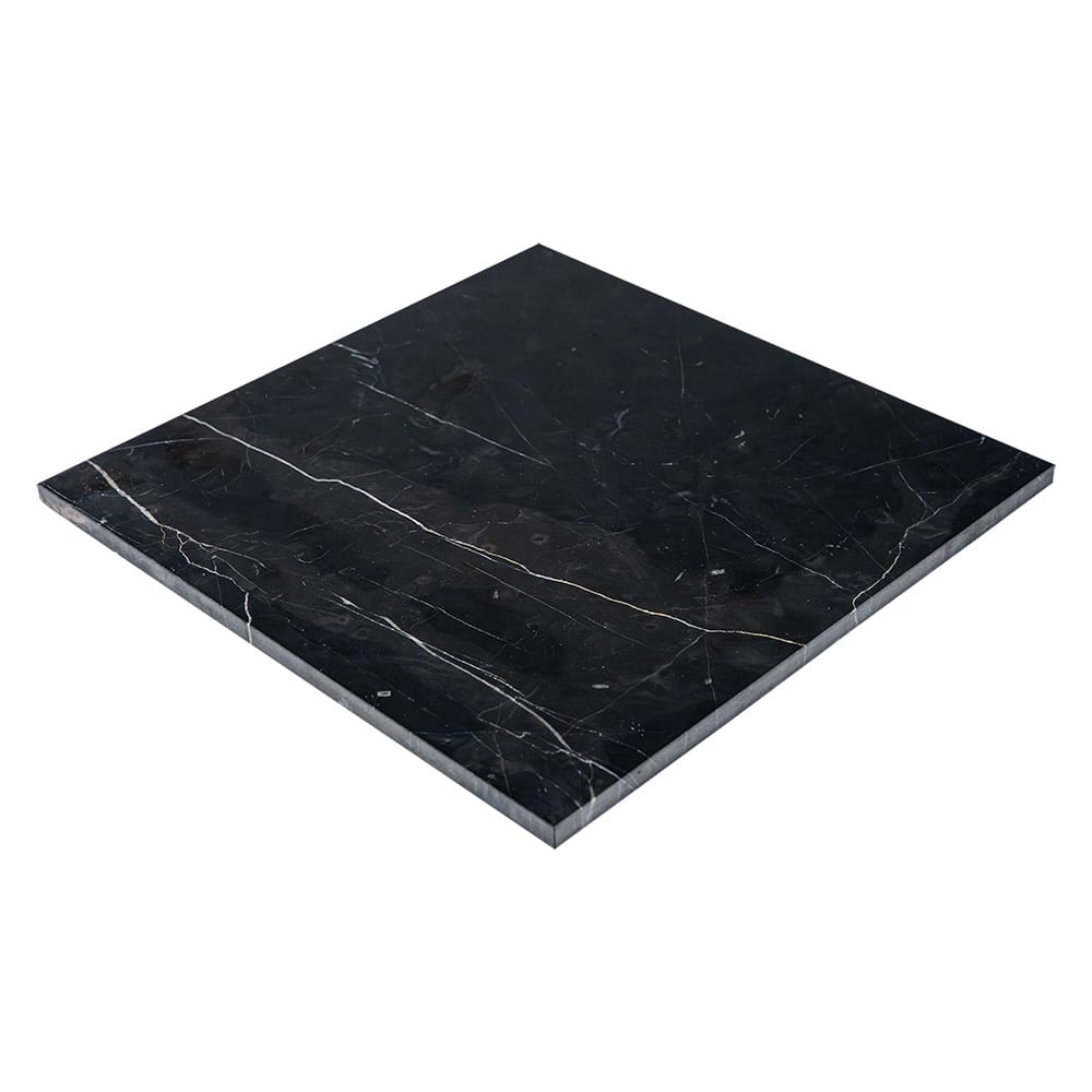 Black, Carrara T Honed Checkerboard Pattern Marble Tile