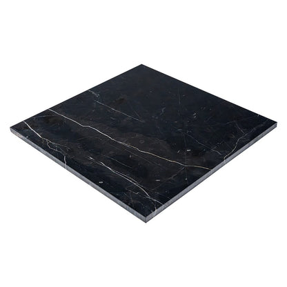 Black, Carrara T Honed Checkerboard Pattern Marble Tile