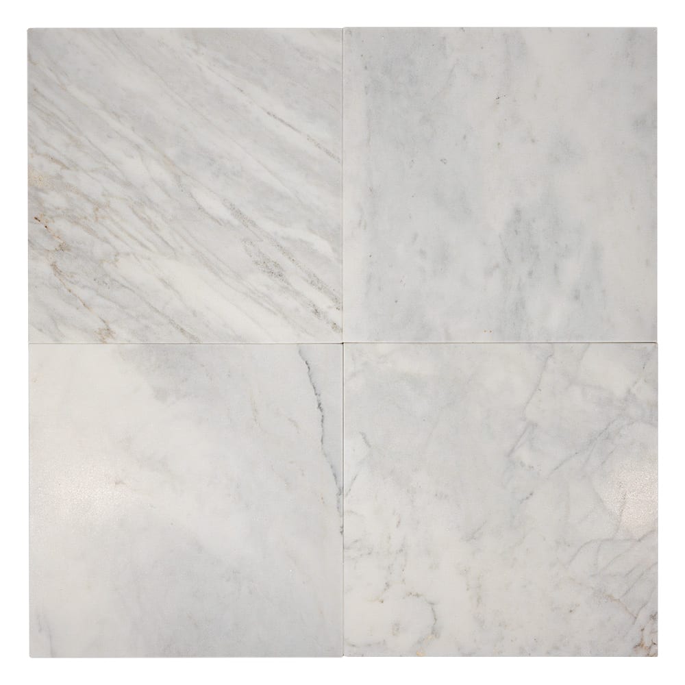 Black, Carrara T Honed Checkerboard Pattern Marble Tile