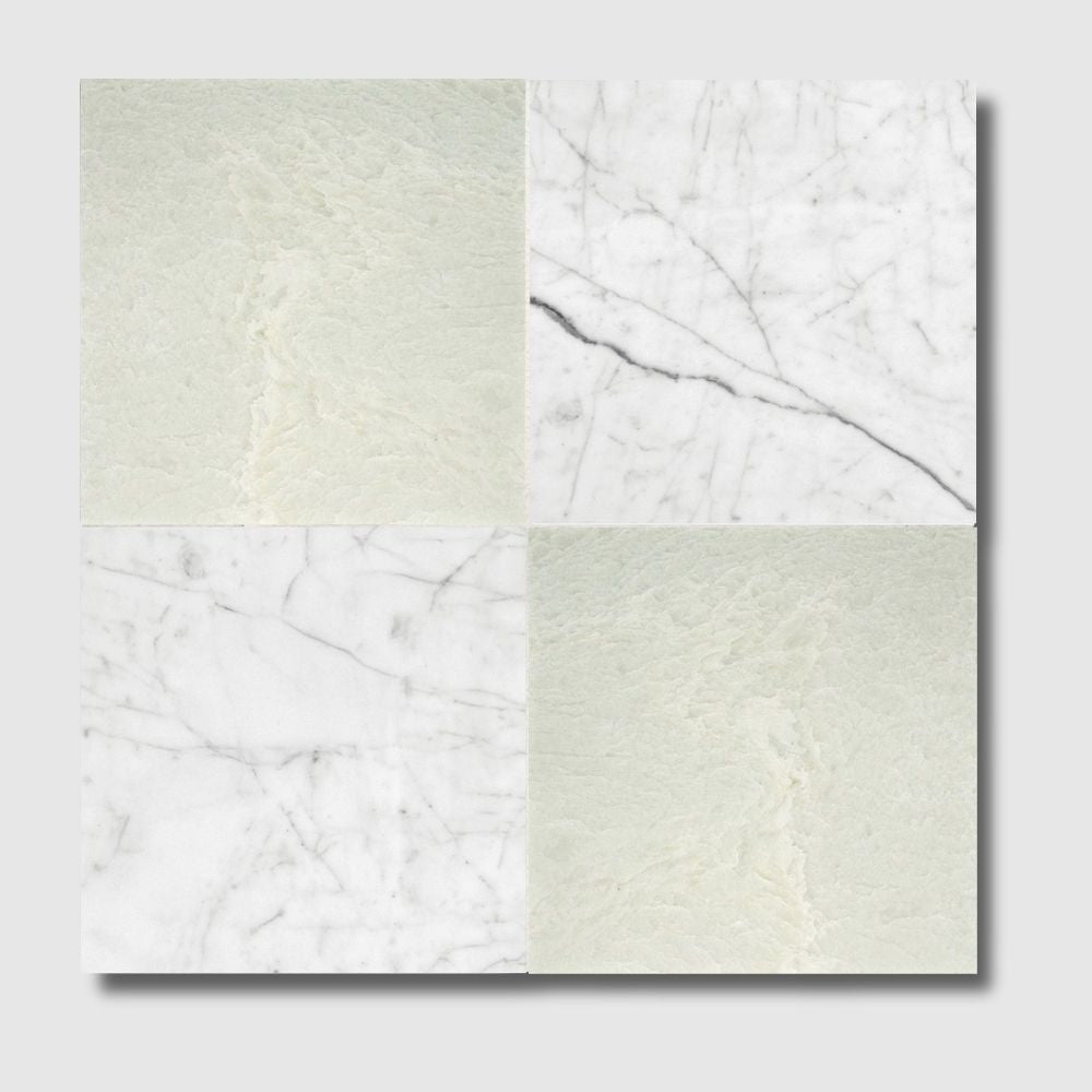 Italian Carrara, Ming Green Polished Checkerboard Pattern Marble Tile