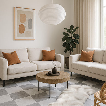 Athens Grey Light, Thassos Extra Honed Checkerboard Pattern Marble Tile