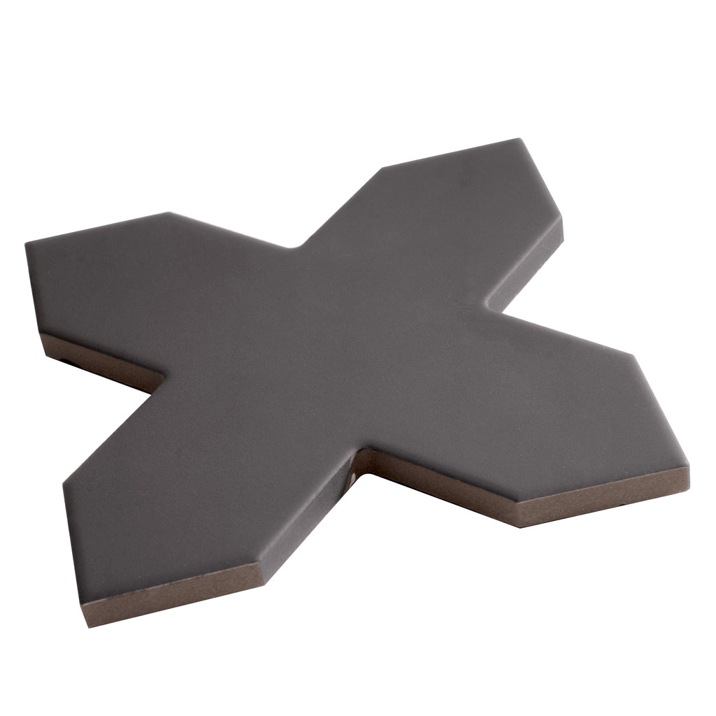 Graphite Black 5x5 Matte Cross Porcelain Tile (34 pack, 5.31 sq ft/case) - Sample
