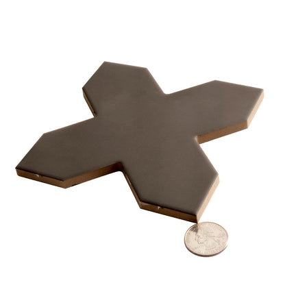 Graphite Black 5x5 Matte Cross Porcelain Tile (34 pack, 5.31 sq ft/case) - Sample