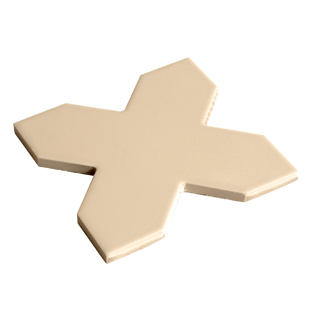 Ecru Taupe 5x5 Matte Cross Porcelain Tile (34 pack, 5.31 sq ft/case) - Sample