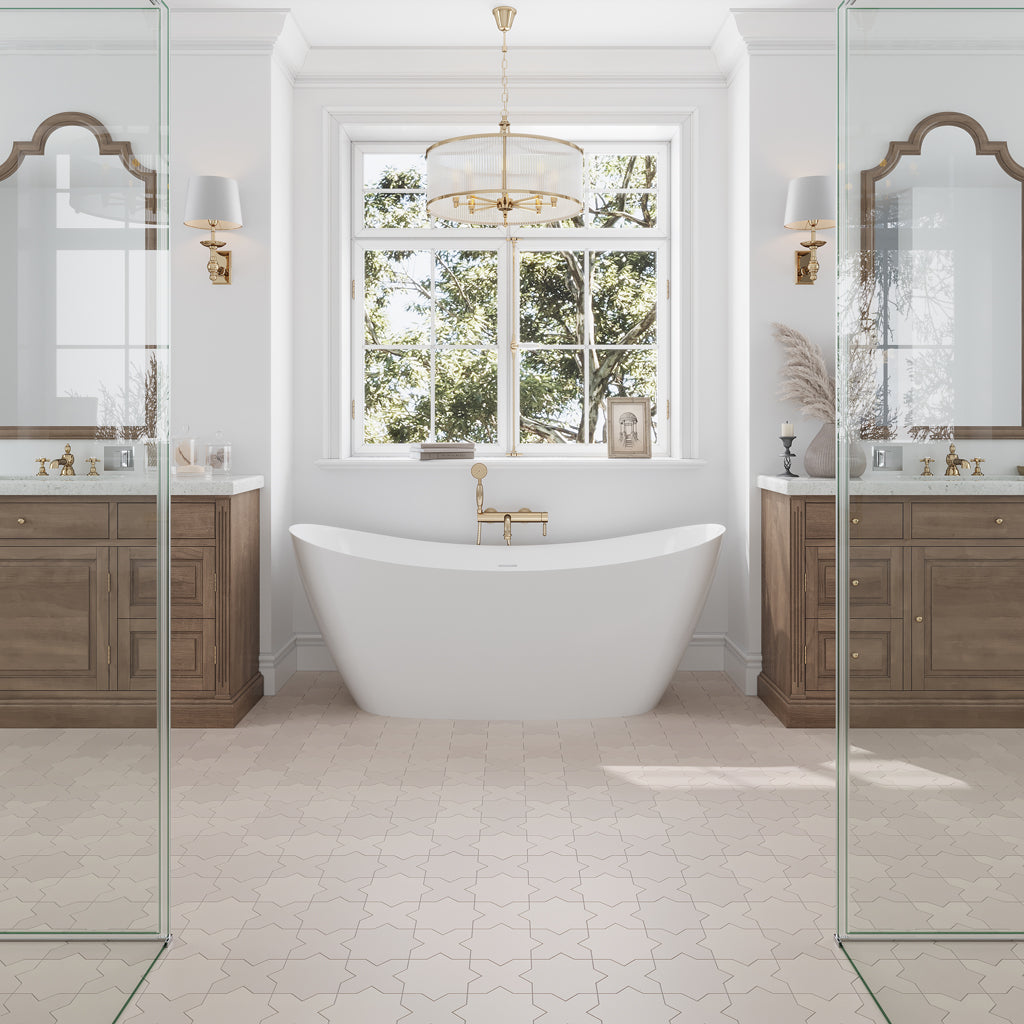 Ecru Taupe 7x7 Matte Star Porcelain Tile (34 pack, 5.31 sq ft/case)