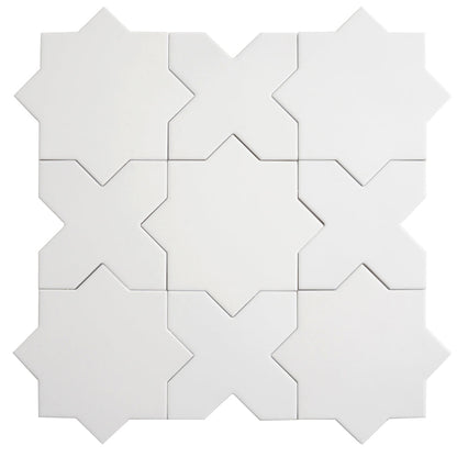Pure White 5x5 Matte Cross Porcelain Tile (34 pack, 5.31 sq ft/case) - Sample