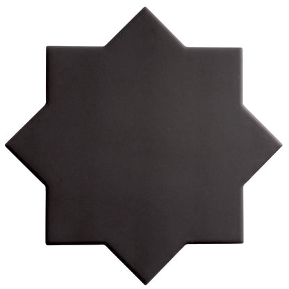 Graphite Black 7x7 Matte Star Porcelain Tile (34 pack, 5.31 sq ft/case)