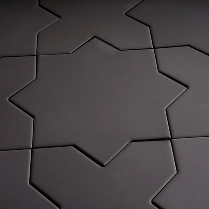 Graphite Black 7x7 Matte Star Porcelain Tile (34 pack, 5.31 sq ft/case)