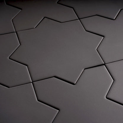 Graphite Black 7x7 Matte Star Porcelain Tile (34 pack, 5.31 sq ft/case)