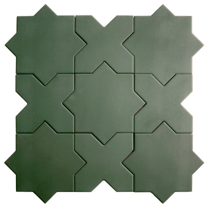 Sage Green 7x7 Matte Star Porcelain Tile (34 pack, 5.31 sq ft/case)