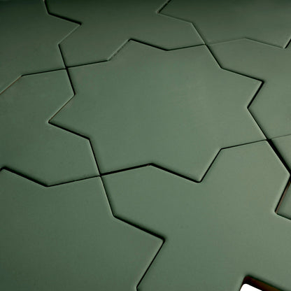 Sage Green 7x7 Matte Star Porcelain Tile (34 pack, 5.31 sq ft/case) - Sample