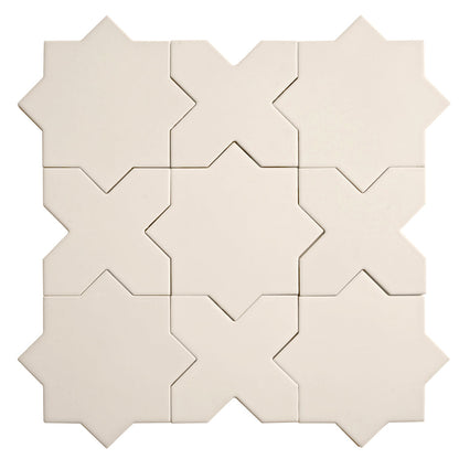 Light Gray 7x7 Matte Star Porcelain Tile (34 pack, 5.31 sq ft/case)