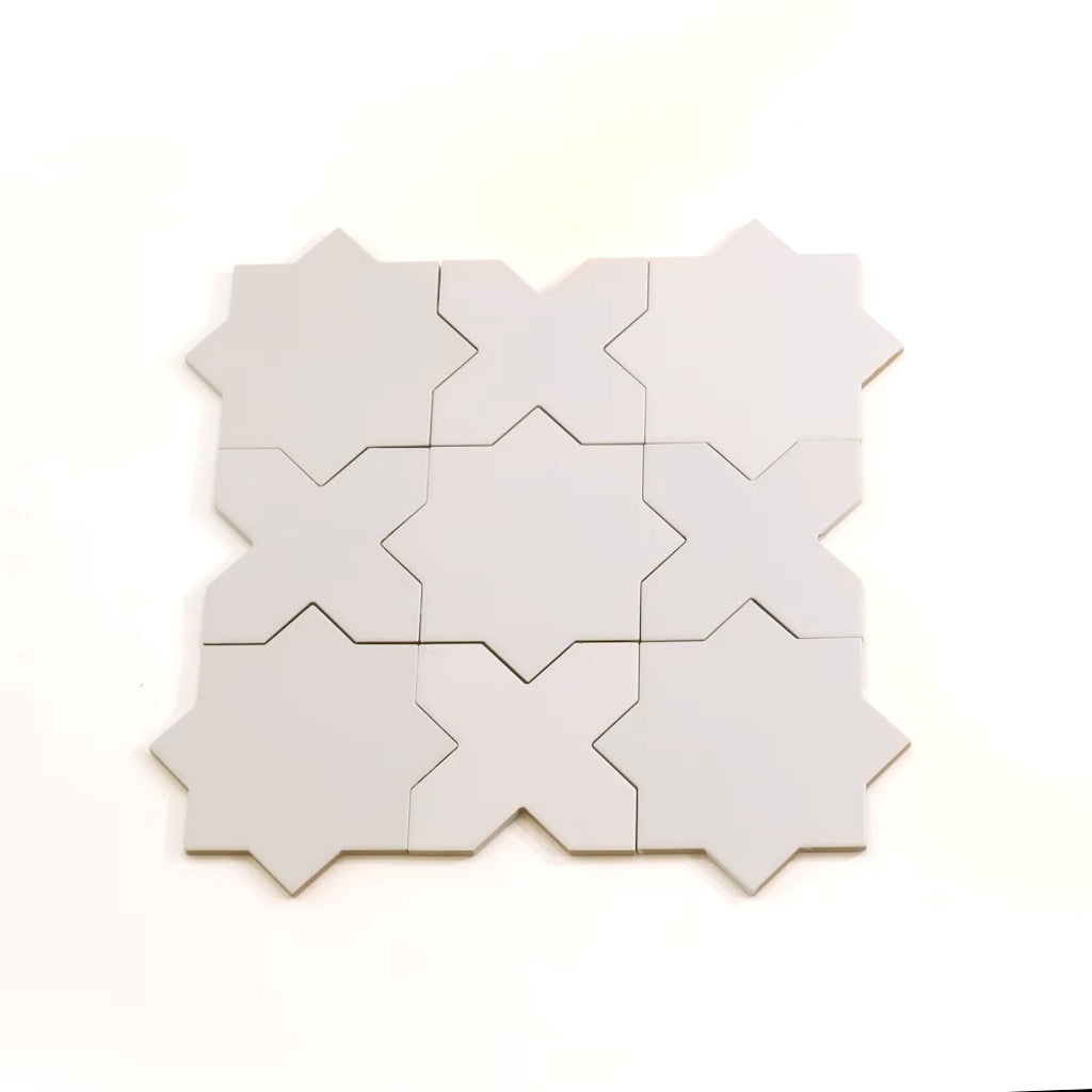 Light Gray 7x7 Matte Star Porcelain Tile (34 pack, 5.31 sq ft/case)