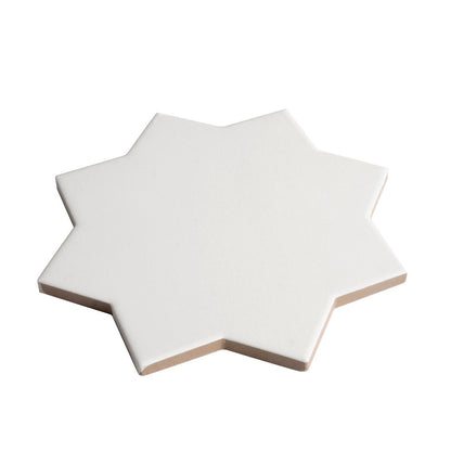 Pure White 7x7 Matte Star Porcelain Tile (34 pack, 5.31 sq ft/case) - Sample