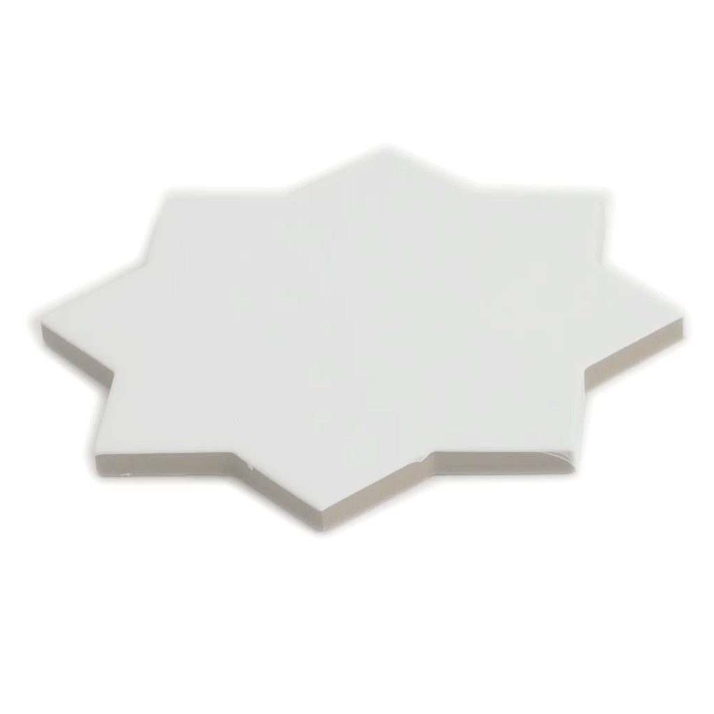 Pure White 7x7 Matte Star Porcelain Tile (34 pack, 5.31 sq ft/case) - Sample