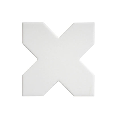 Pure White 5x5 Matte Cross Porcelain Tile (34 pack, 5.31 sq ft/case)