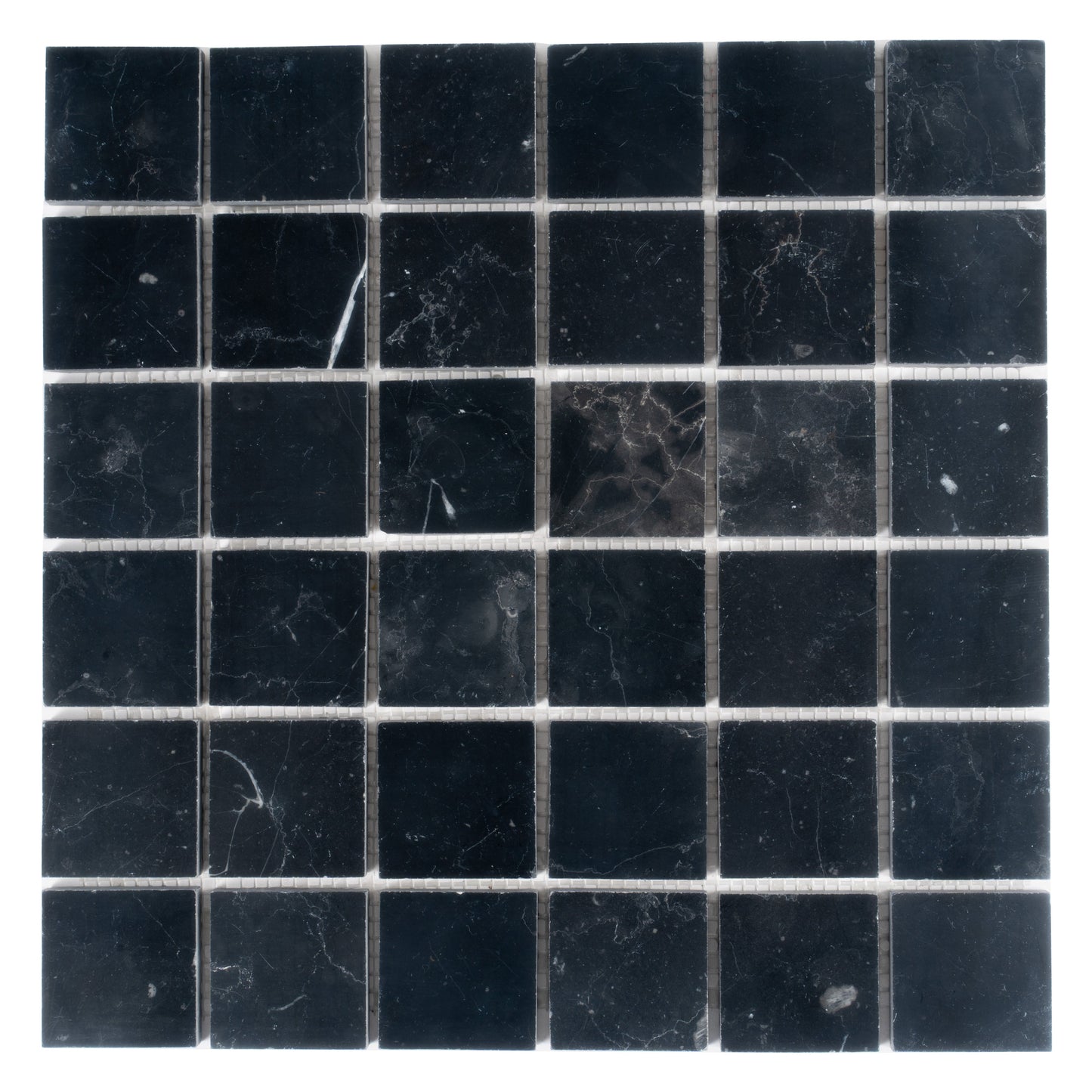 Black 12x12 Polished Square Nero Marquina Marble Mosaic Tile (5 pack, 5 sq ft/case)