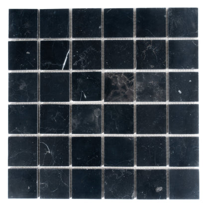 Black 12x12 Polished Square Nero Marquina Mosaic Tile (5 pack, 5 sq ft/case) - Sample