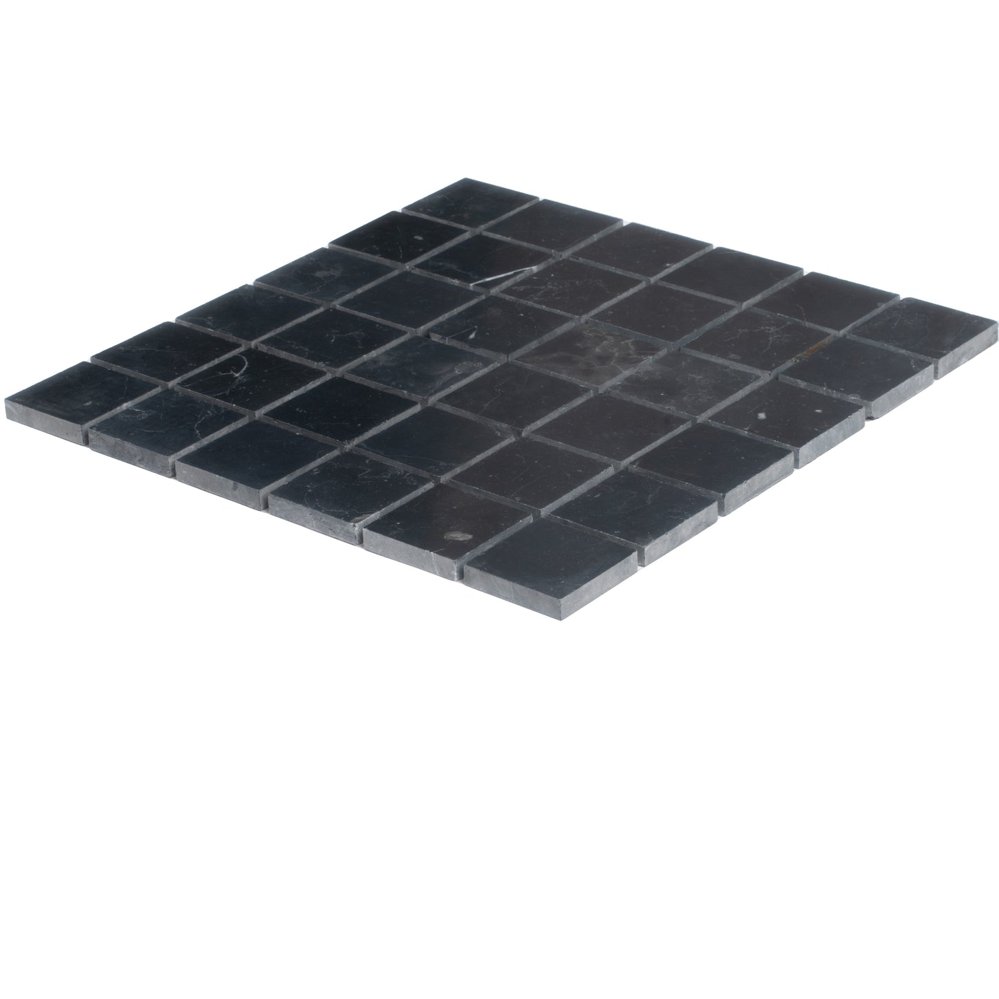Black 12x12 Polished Square Nero Marquina Marble Mosaic Tile (5 pack, 5 sq ft/case)
