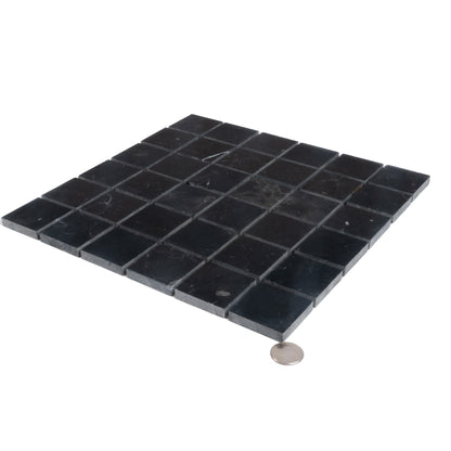 Black 12x12 Polished Square Nero Marquina Marble Mosaic Tile (5 pack, 5 sq ft/case)