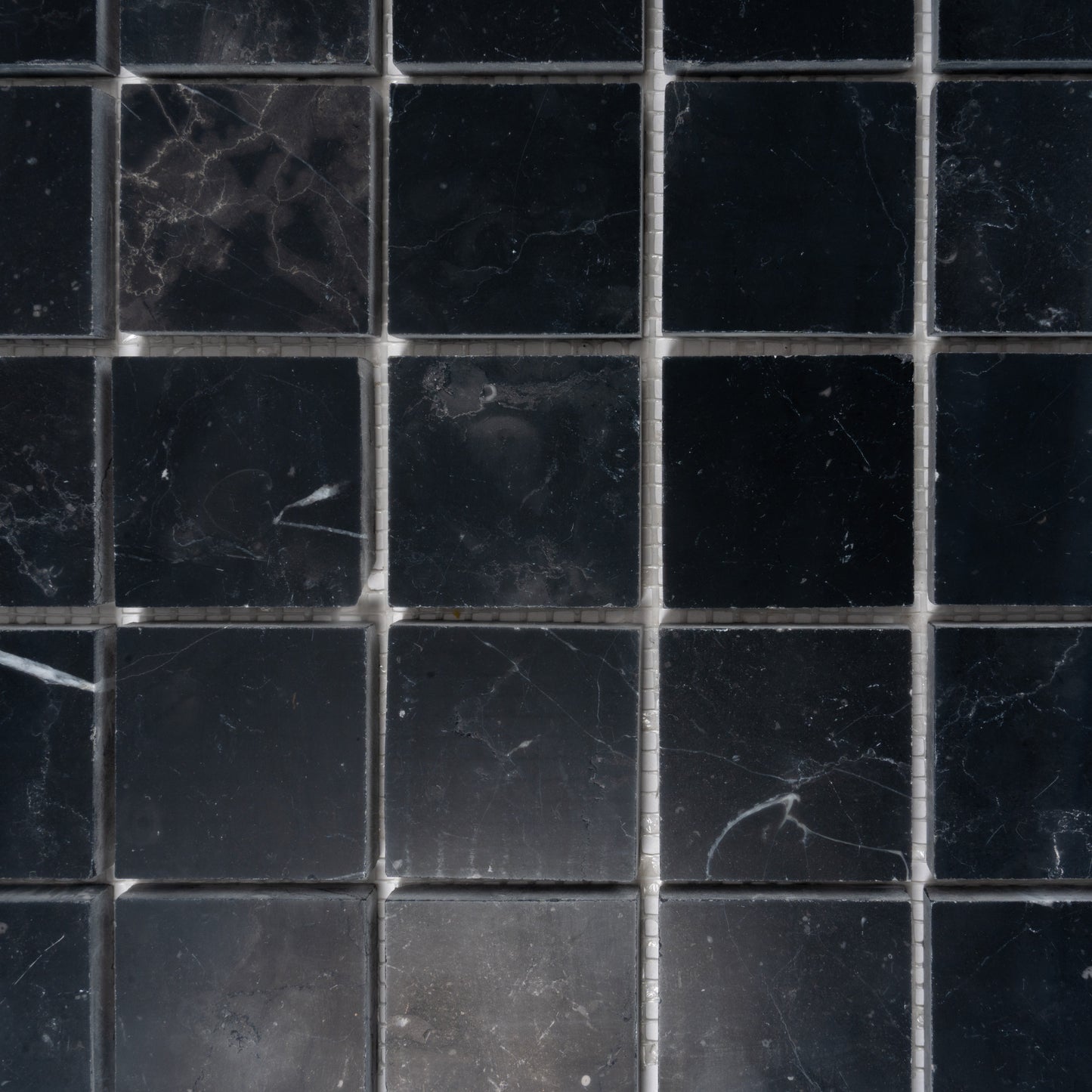 Black 12x12 Polished Square Nero Marquina Mosaic Tile (5 pack, 5 sq ft/case) - Sample