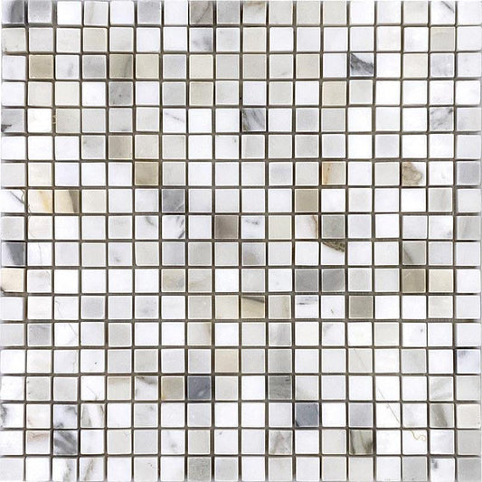 White 12x12 Matte Square Calacatta Mosaic Tile (5 pack, 5 sq ft/case) - Sample