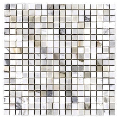 White 12x12 Matte Square Calacatta Marble Mosaic Tile (5 pack, 5 sq ft/case)