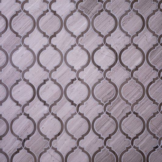 5-Pack Grey 12-in x 12-in Polished Natural Stone Honeycomb Wood Look Floor and Wall Tile